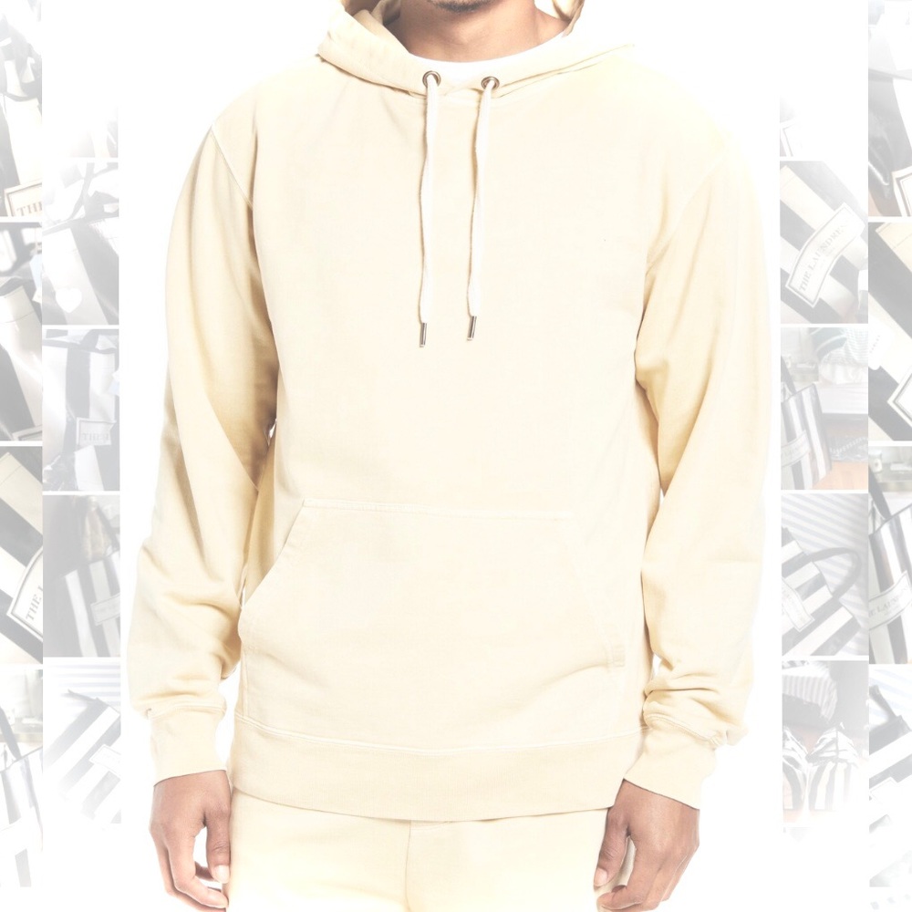 RAILS | M | Men’s Saffron Apollo Yellow Drawstring Raw Hem Organic Cotton Hoodie